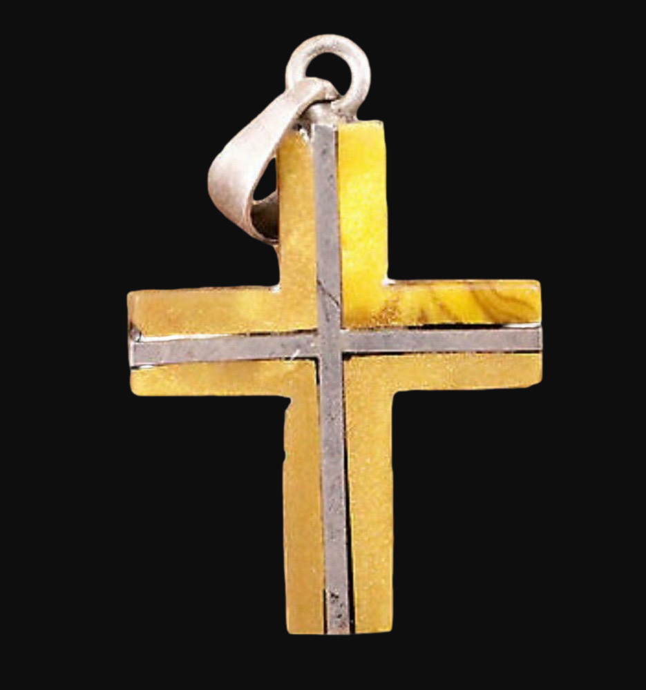 Gorgeous Vintage TAXCO 925 & Spiny Oyster Cross Pendant